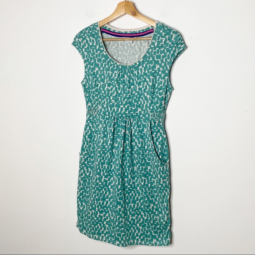Boden Green Printed Cap Sleeve Jersey Knit Dress - Picture 3 of 9
